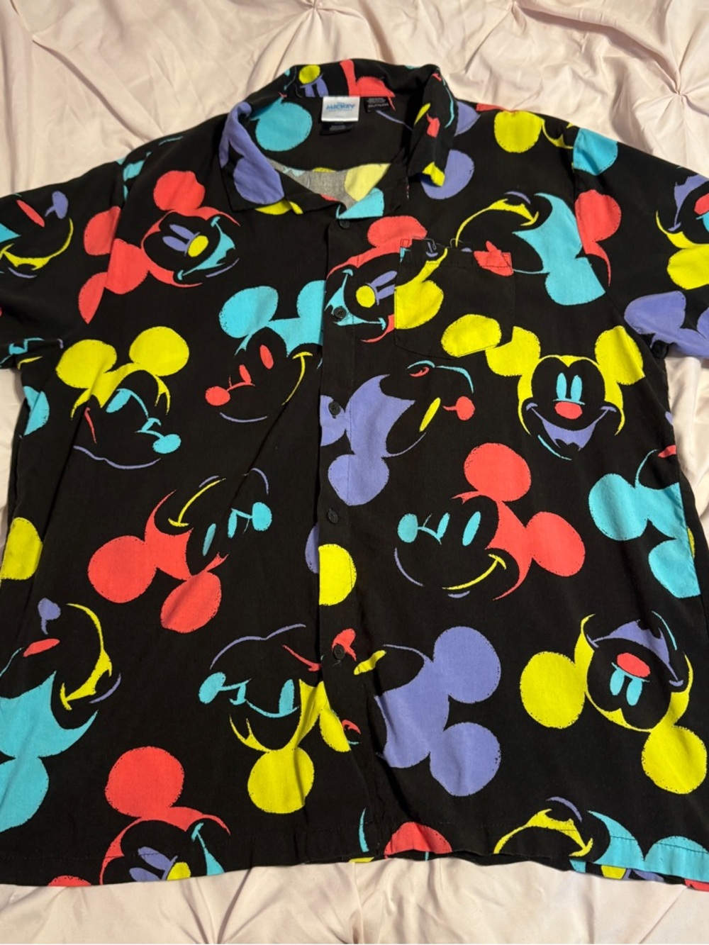 Disney Black Shirt with Multicolor Mickey Silhouettes